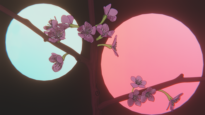 4K pink flowers on branches