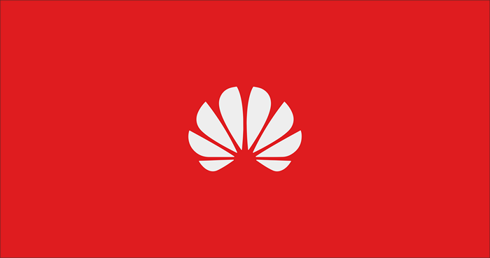 Huawei logo on red background