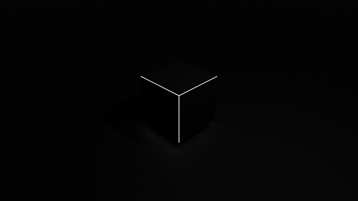 A minimalist cube on a dark background