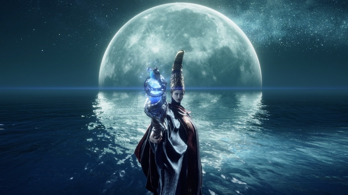Elden Ring screenshot of a character with a staff