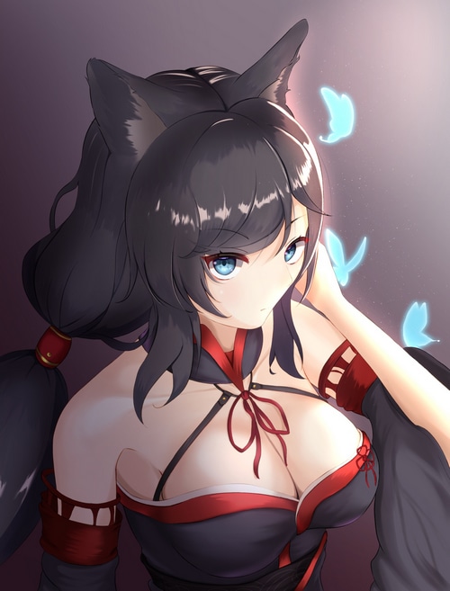 Azur Lane Fusou fan art with butterflies