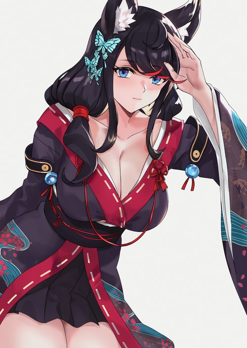 Azur Lane fan art of Fusou in Japanese clothes
