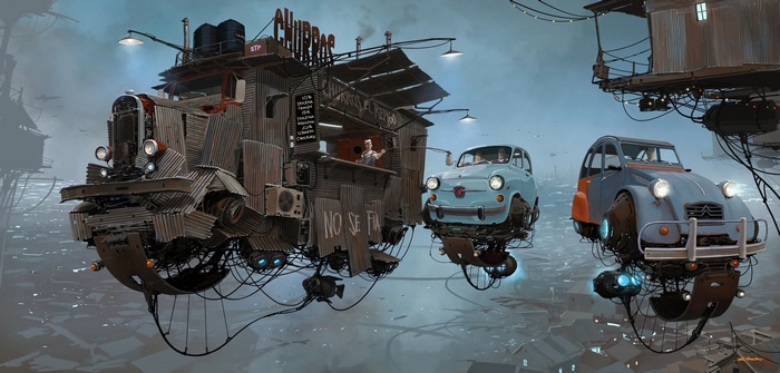 4K Retro Sci-Fi Steampunk Churros Truck