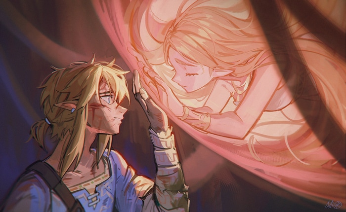 Link and Zelda in The Legend of Zelda: Breath of the Wild