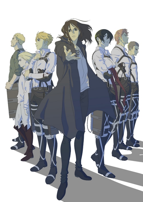 Attack on Titan characters standing together