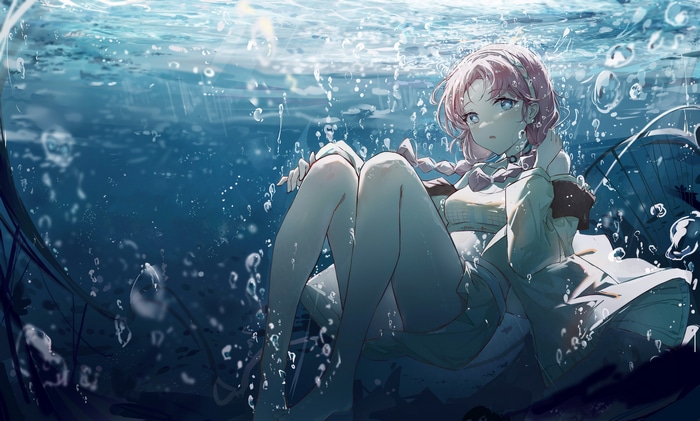 4K underwater scene with Arknights' Blue Poison