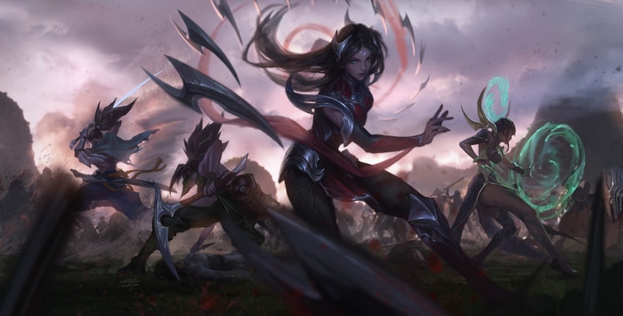 League of Legends characters in battle