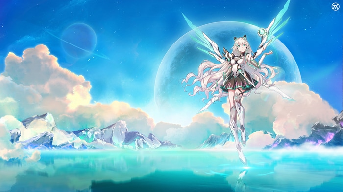 4K Tianxuan with silver hair and wings