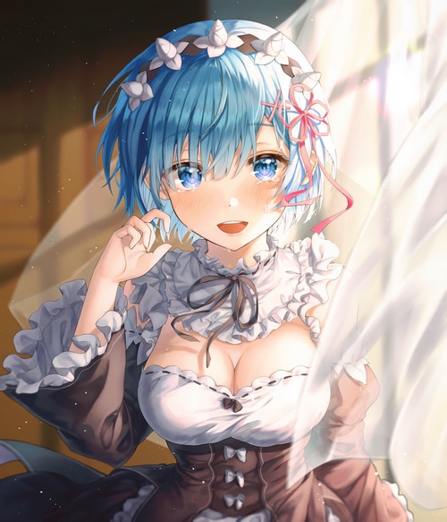 4K Rem from Re:Zero in Maid Outfit