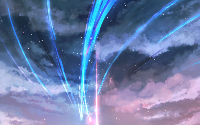 Kimi no Na Wa Sky with Streaking Lights