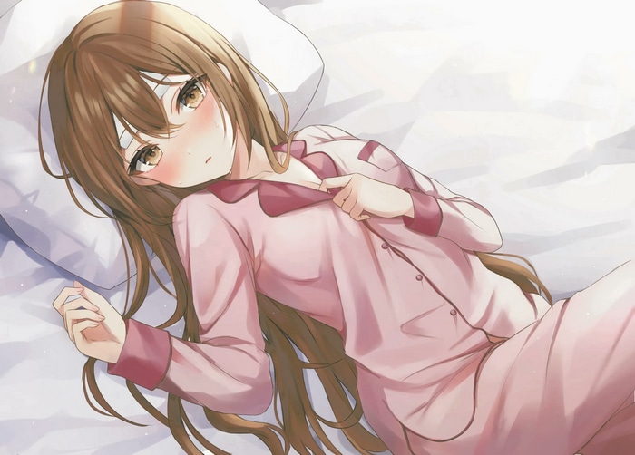Kyoko Hori in Pajamas Lying in Bed