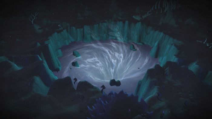 World of Warcraft: A dark vortex in a crater