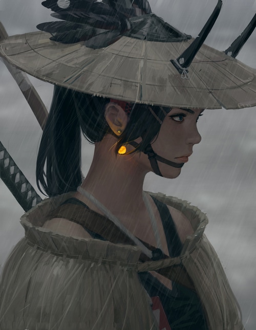 GUWEIZ Samurai Woman in Rain