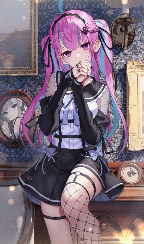 Minato Aqua in Gothic Maid Outfit