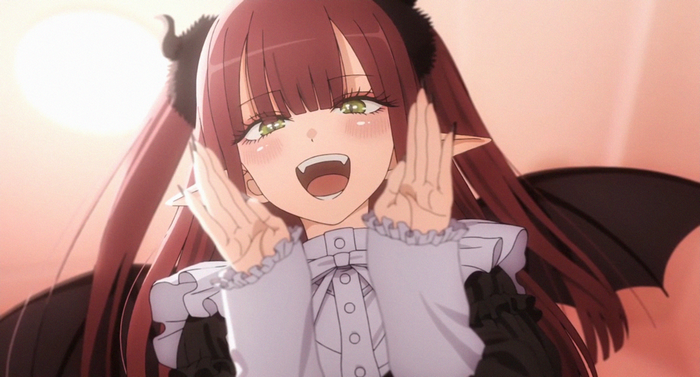 Marin Kitagawa as a demon girl with fangs