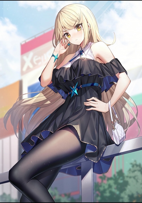 Hikari from Xenoblade Chronicles 2 in a black dress