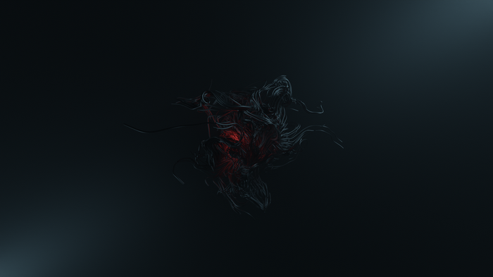 Abstract dark red and black tangled shapes