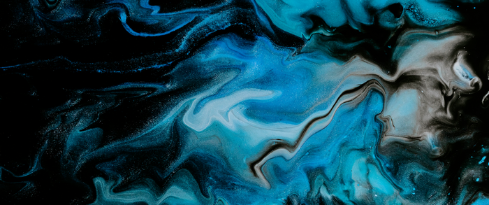 4K abstract psychedelic blue and black swirls