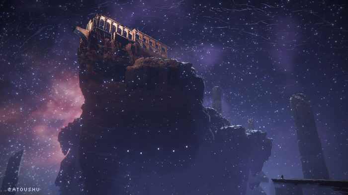 Elden Ring Kingdom with Stars and Nebula