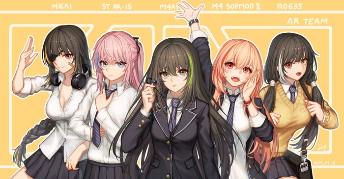 Girls Frontline AR Team M16A1, ST AR-15, M4A1, M4 SOPMOD II, RO635