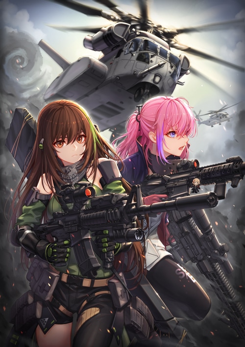 Girls Frontline: M4A1 and ST AR-15 with Helicopters