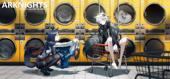 Arknights: Texas and Lappland in a Laundry Room