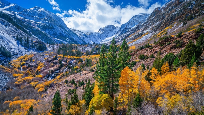 4K Fall Mountain Landscape in California