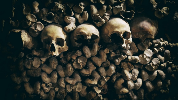 4K Catacombs with Skulls and Bones