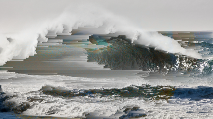 Glitch art waves with pixel sorting effect