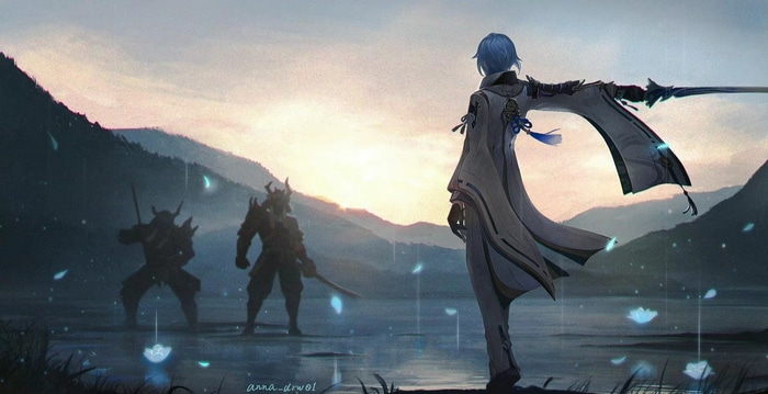 Kamisato Ayato and samurai in Genshin Impact