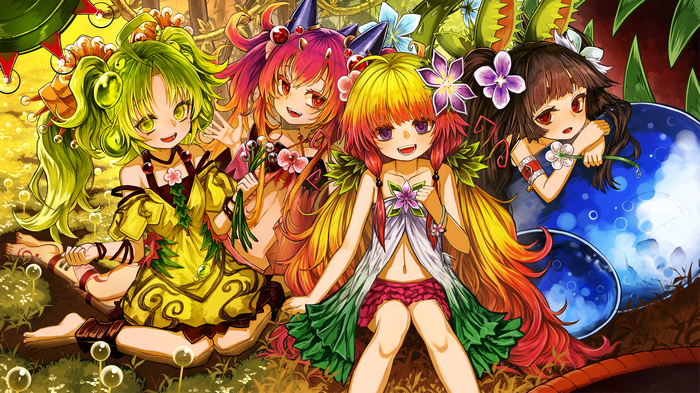Traptrix Nepenthes, Sera, Mantis, and Dionaea Fan Art
