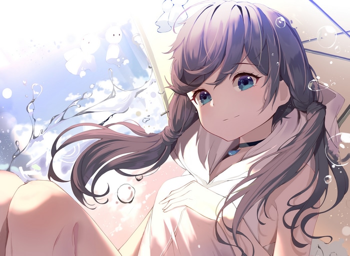 Hina Amano from Tenki no Ko in the rain