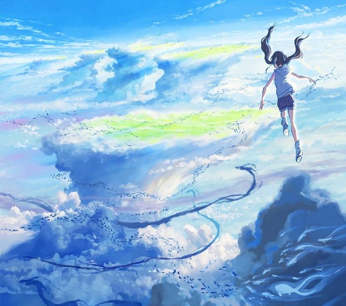 Tenki no Ko Hina Amano flying in the sky