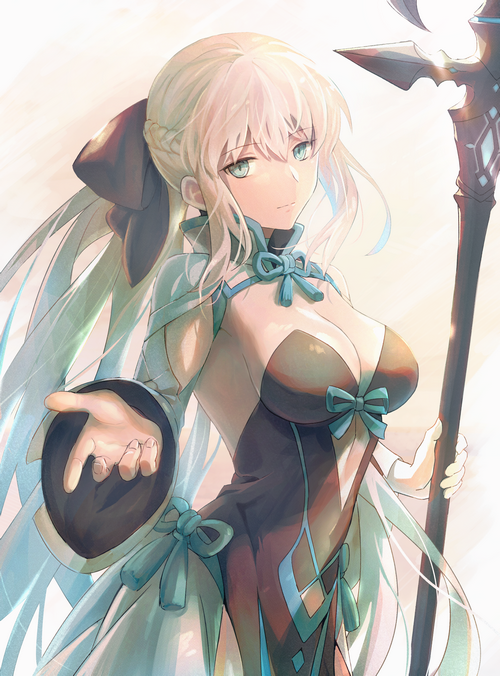 Morgan le Fay from Fate/Grand Order holding a staff