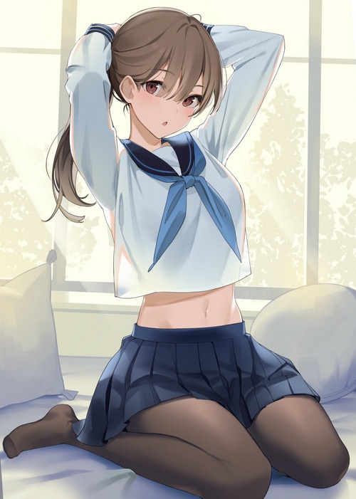 Artwork of a girl in a school uniform