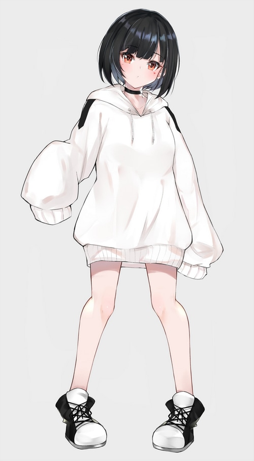 Anime girl with black hair and brown eyes