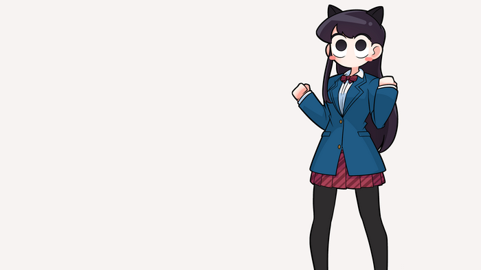 4K Komi Shouko wearing a school uniform with cat ears