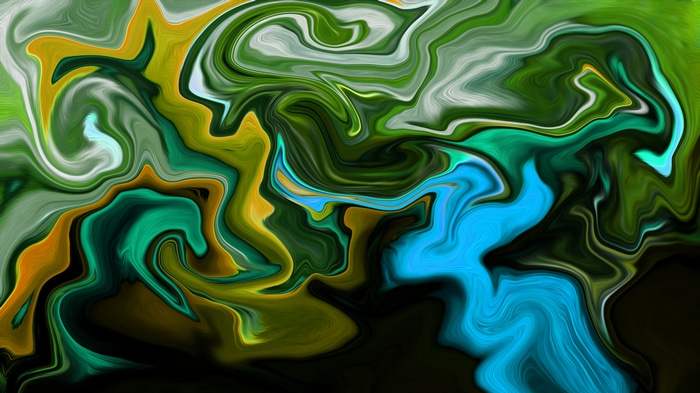 Abstract liquid fluid graphic design with green and cyan