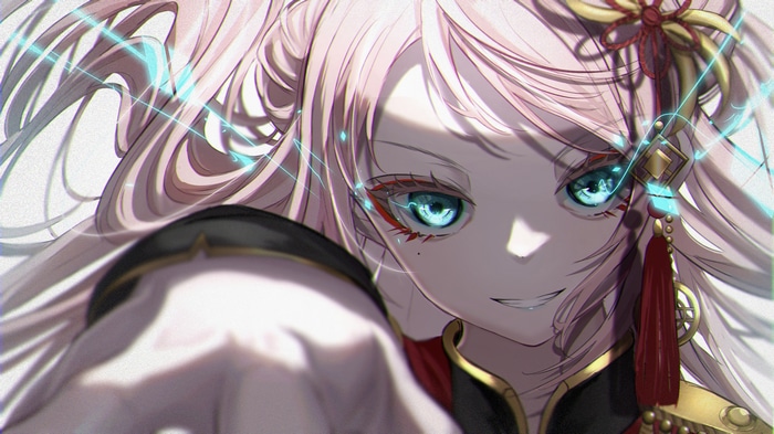 4K Love Live! Pink-haired girl with blue eyes