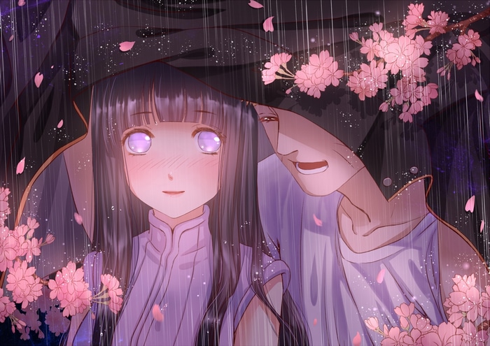 Naruto Shippuden: Hinata Hyūga and Naruto Uzumaki in the Rain