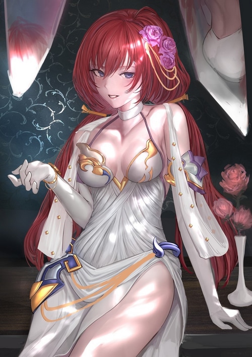 Godsworn Alexiel from Granblue Fantasy in a white dress