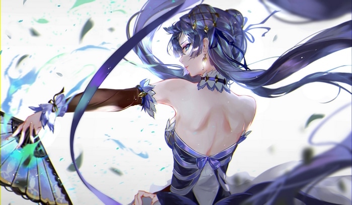 Bellona Moune from Epic Seven with purple hair