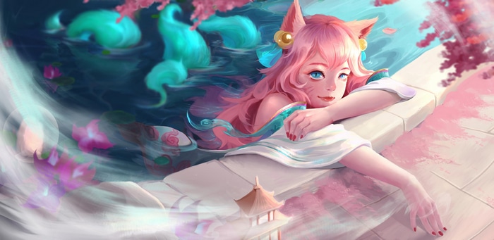 4K KDA Ahri in a serene pool