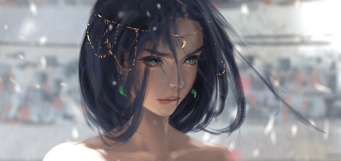 Artwork of a woman by WLOP