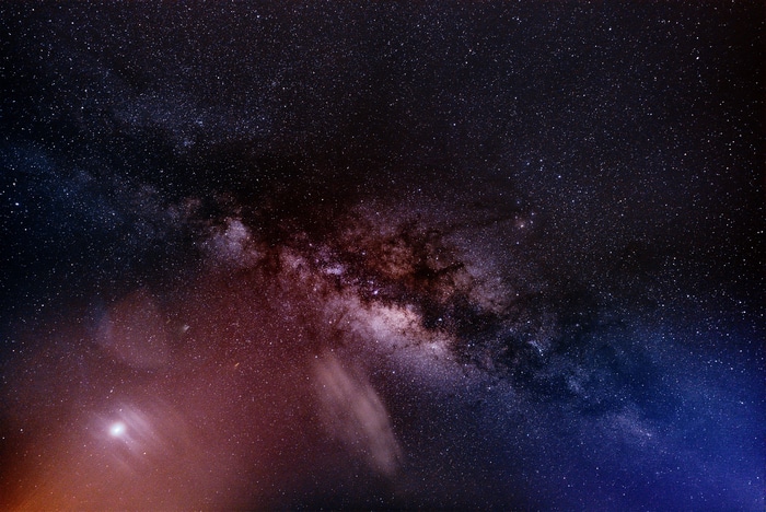 The Milky Way galaxy and stars in the night sky