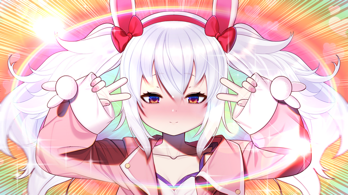 Laffey from Azur Lane making peace signs