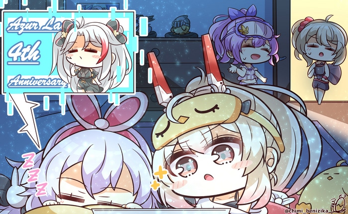 Azur Lane 4th Anniversary Chibi Art