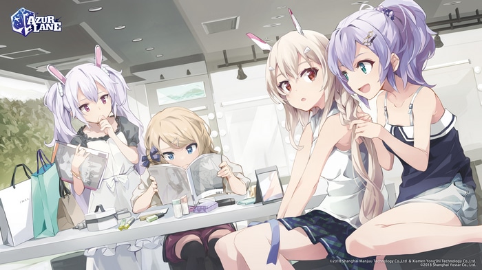 Azur Lane characters preparing for an event