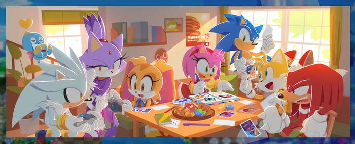 Sonic the Hedgehog characters playing board games