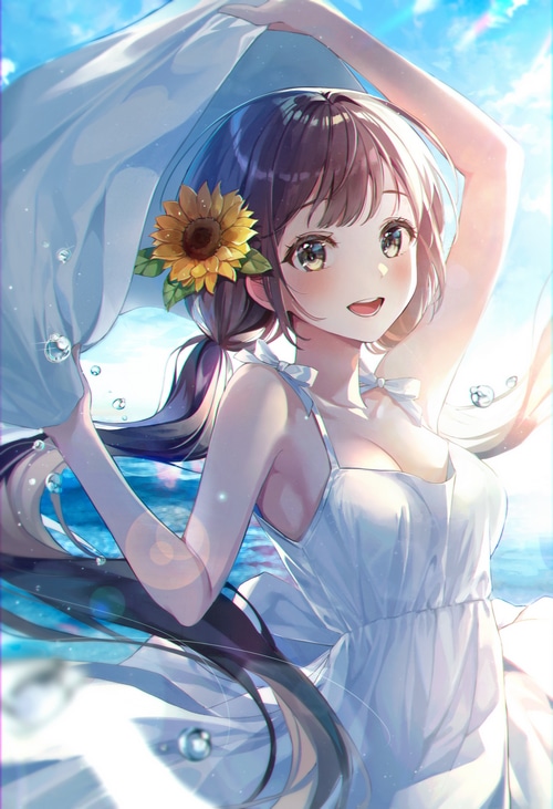 2D, dress, sun dress, Eumi, brunette HD Phone Wallpaper | Rare Gallery